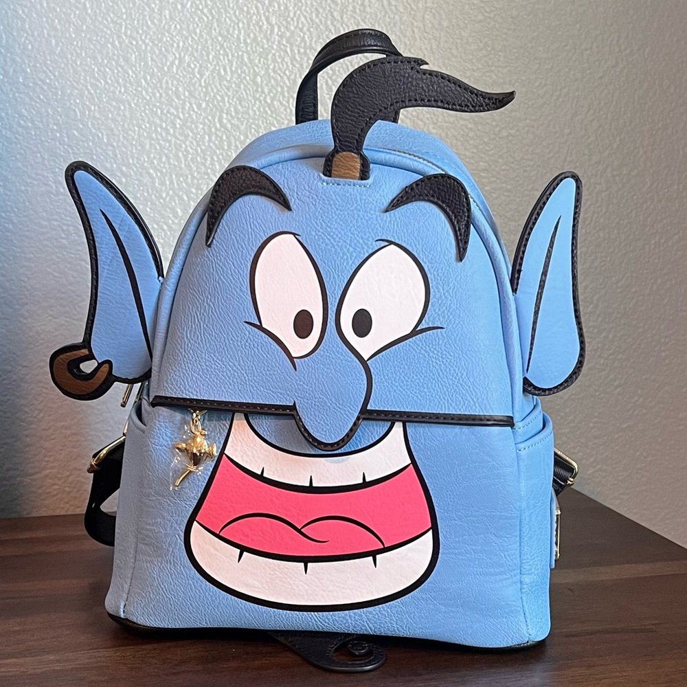 LOUNGEFLY Disney Aladdin Genie Mini Backpack Blue - NWT EXCELLENT CONDITION!